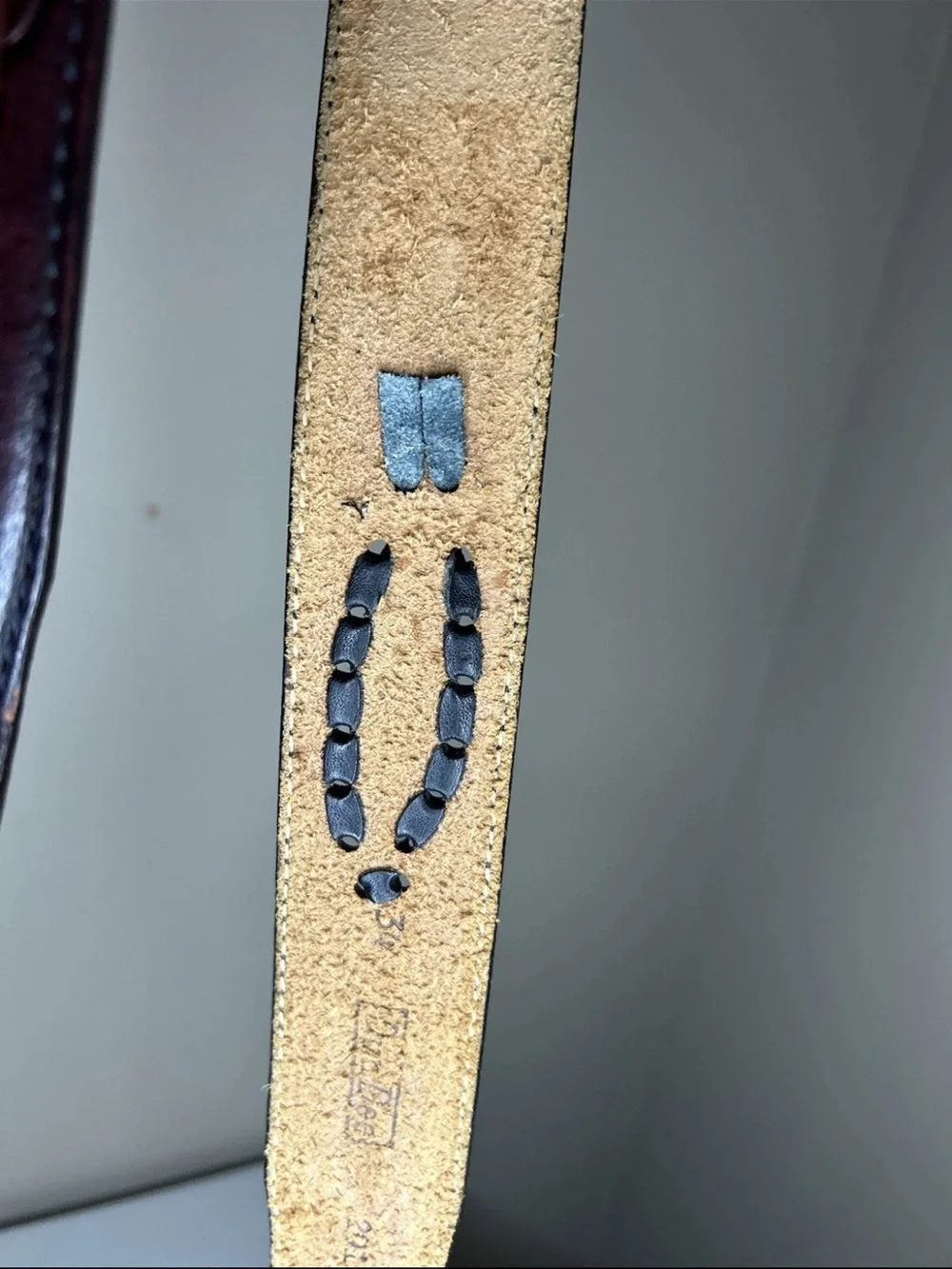 Dun Dee Western Leather Hatband Hand Stamped  Red/Brown W/Buckle Size34
